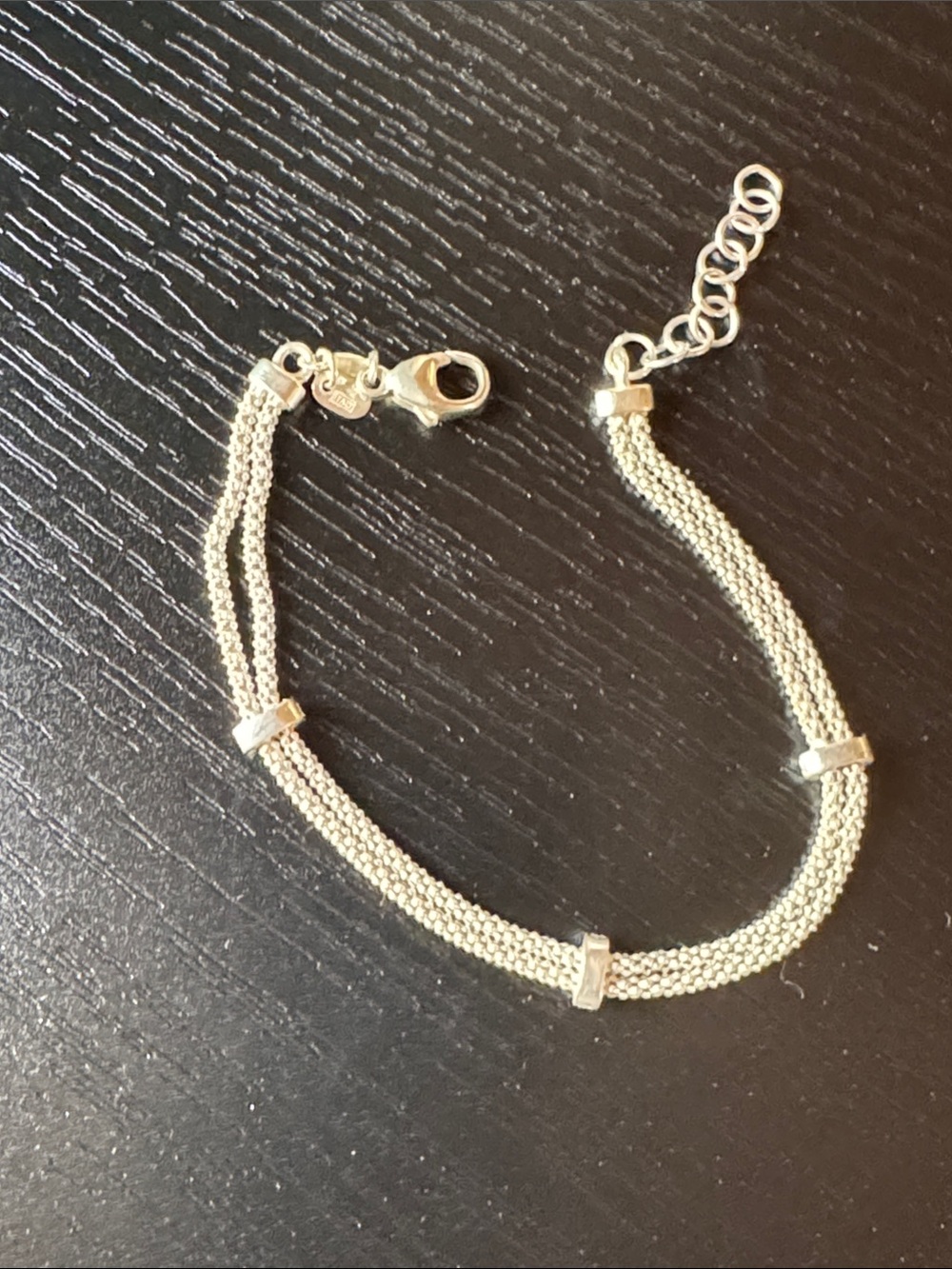 Sterling Silver Multi-Strand Mesh Bracelet - Silver